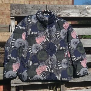 Marimekko x Uniqlo abstract down puffer jacket